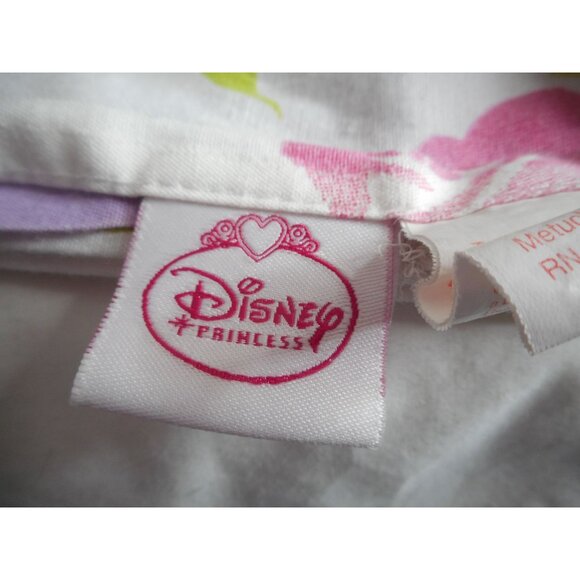 Disney PrincessTwin flat Sheet Tropical Colorful Floral on White Cotton Blend - Picture 3 of 4